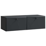 vidaXL Meuble TV mural 98 x 41 x 30 cm Noir Bois d'ingénierie