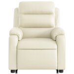 vidaXL Fauteuil inclinable Crème Similicuir