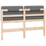vidaXL Tête de lit capitonnée Marron et gris clair 140 cm Pin massif