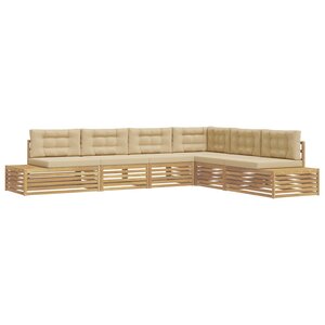vidaXL 6 Pièce Ensemble de canapés d'extérieur Polyester Blanc