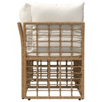 vidaXL Loveseat d'extérieur 2 Pièces Blanc Naturel et Crème polyrotin