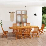vidaXL Ensemble à manger de jardin 9 Pièces Bois de teck massif