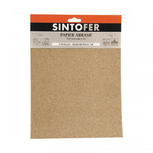 Lot de 3 feuilles abrasives ponçage à sec grain n 100 sinto
