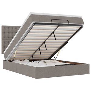 VidaXL Cadre de lit ottoman avec matelas taupe 140x200 cm tissu