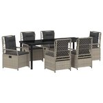 vidaXL Ensemble de salle à manger pour jardin 7 Pièces Gris clair