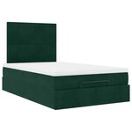 vidaXL Cadre de lit ottoman avec matelas vert foncé 120x190 cm velours