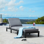 Tectake Bain de soleil SOFIA 5 positions - gris