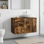 vidaXL Meuble de Salle de Bain In-between Chêne fumé 30 x 41 x 50 cm