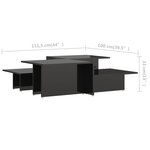 Vidaxl table basse 2 pièces noir brillant 111 5x50x33cm bois d'ingénierie