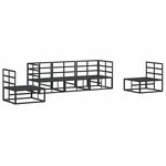 vidaXL Ensemble de canapé de jardin avec coussin 5 Pièces Noir Aluminium