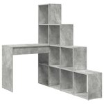 vidaXL Bureau d'angle avec étagère Gris béton 101 5 x 149 5 x 149 5 cm