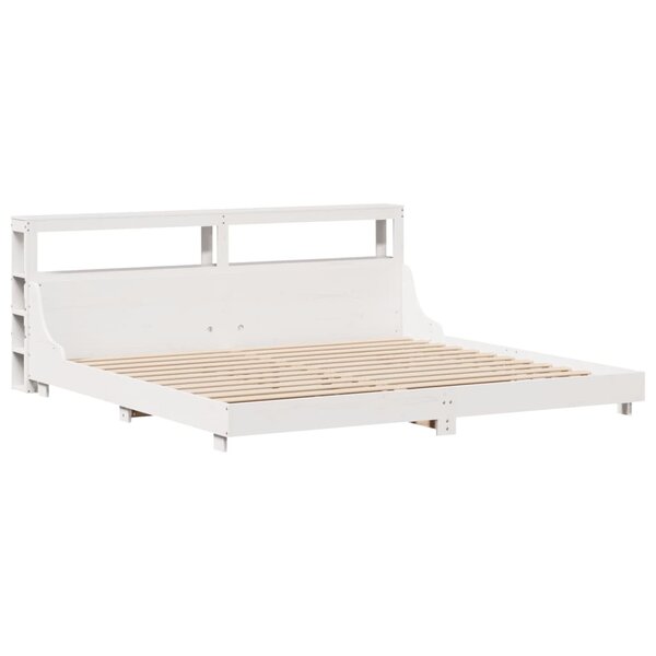 vidaXL Cadre de lit sans matelas blanc 180x200 cm bois massif de pin
