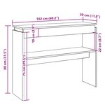 vidaXL Table console vieux bois 80x30x102 cm bois d'ingénierie