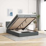 vidaXL Lit ottoman avec matelas et LED noir 140x200 cm tissu