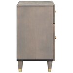 vidaXL Cabinet de chevet Gris 50 x 33 x 60 cm bois de manguier massif