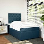 vidaXL Sommier à lattes de lit et matelas bleu foncé 120x190cm velours