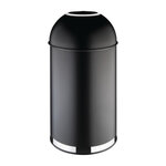 Poubelle dôme ouverte en acier noire - 40 litres - bolero -  - acier40 x720mm