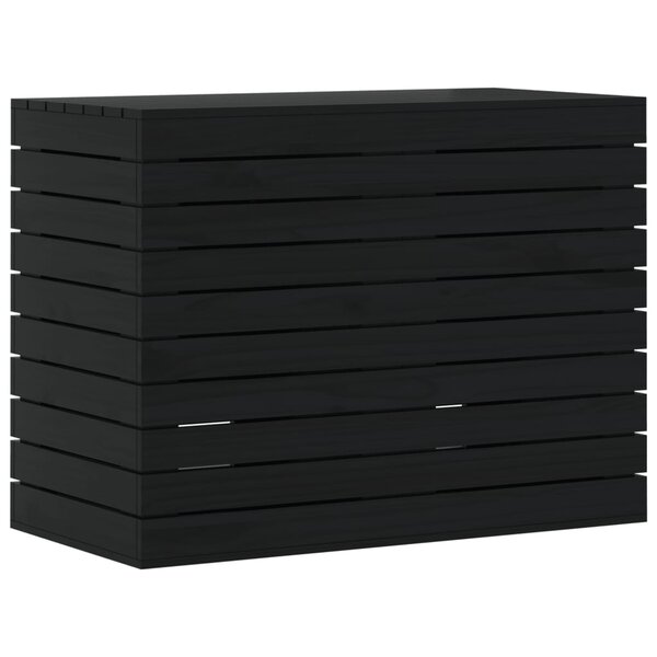 vidaXL Panier à linge noir 88 5x44x66 cm bois massif de pin