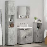 vidaXL Ensemble de mobilier de salle de bain 4 Pièces Gris béton