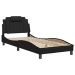 vidaXL Cadre de lit Viana sans matelas noir 90x190 cm similicuir