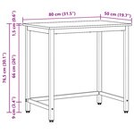vidaXL table Chêne fumé 80 x 50 x 76 5 cm Bois d'ingénierie et acier