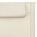 vidaXL Chaises longues textilène lot de 2 crème et gris