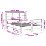 vidaXL Lit bibliothèque sans matelas blanc 120x200 cm bois pin massif