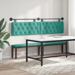 vidaXL Tête de lit suspendue Avec lumière LED Turquoise Velours