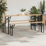 vidaXL Pied de Table à Bière 2 Pièces Noir 39 x 3 x 75 cm