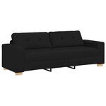 vidaXL Ensemble de Canapés avec coussin avec oreiller 3 Pièces Noir tissu
