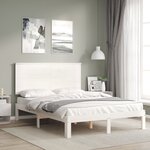 vidaXL Cadre de lit sans matelas blanc 120x200 cm bois de pin massif