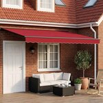 vidaXL Cadre de store manuel avec LEDs Rouge et Anthracite 4 × 3 m