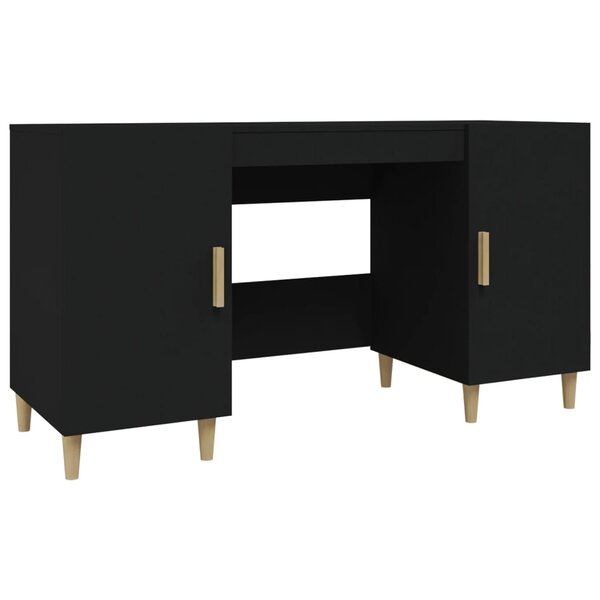 vidaXL Bureau Noir 140x50x75 cm Bois d'ingénierie