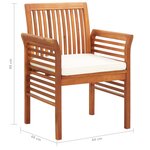 vidaXL Chaises à dîner de jardin et coussins 2Pièces Bois d'acacia massif