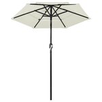 vidaXL Parasol à 3 niveaux avec mât en aluminium Sable 2 m