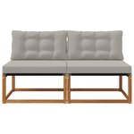 vidaXL 2 Pièce Sofa de milieu extérieur Bois d'Acacia Massif Naturel