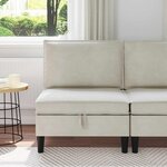 vidaXL Canapé moyen avec rangement Crème Velours