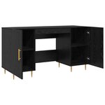 vidaXL Bureau avec porte Chêne noir 140 x 50 x 75 cm Bois d'ingénierie