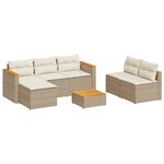 vidaXL Salon de jardin avec coussins 5 Pièces beige résine tressée acacia