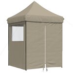 vidaXL Tente de réception pliable escamotable 4 parois latérales taupe
