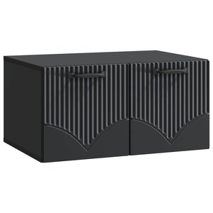vidaXL Meuble TV mural Noir 59 5 x 41 x 30 cm Bois d'ingénierie