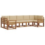 vidaXL Ensemble de canapés d'extérieur 7 pc Naturel et Beige