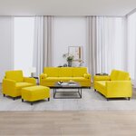 vidaXL Ensemble de canapés 4 Pièces avec coussins jaune velours