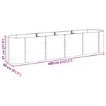 vidaXL Jardinière surélevée 400x80x81 cm acier galvanisé argenté
