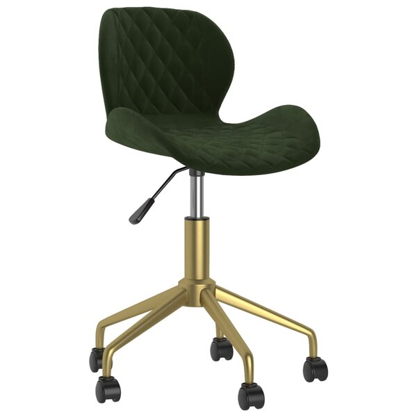 vidaXL Chaise pivotante de salle à manger Vert foncé Velours