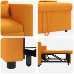 vidaXL Canapé-lit convertible 3-en-1 jaune foncé en tissu