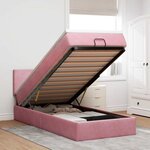 vidaXL Cadre de lit ottoman avec matelas rose 90x200 cm velours