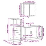 vidaXL Ensemble de meubles de salle de bain 3 Pièces chêne sonoma