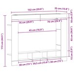 vidaXL Meuble TV chêne artisanal 152 x 22 x 113 cm Bois d'ingénierie