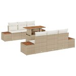 vidaXL Ensemble de salle à manger pour jardin 7 Pièces Beige  Crème